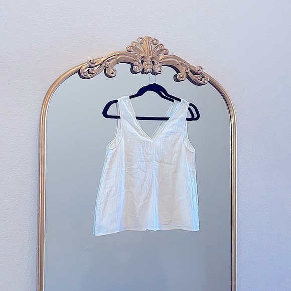 Johnny Was Calme Drape Tank Top Double V Neck Sleeveless 100% Cotton Size S - Picture 5 of 7